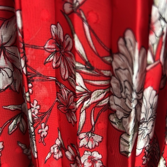 Nanette Lepore floral Ruby Red midi Dress - Picture 9 of 10